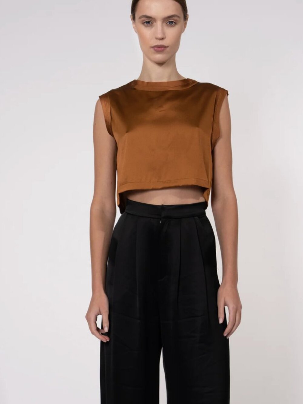 NONCHALANT Label Mel Crop Top in Brown. size XS. New
